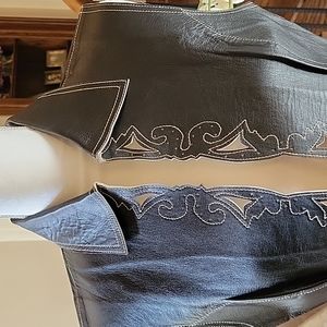 Sharon Young Brown Leather Vest Sz S